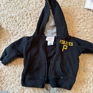 Genuine Merchandise Kids Black Hoodie with Yellow Pirates P Logo